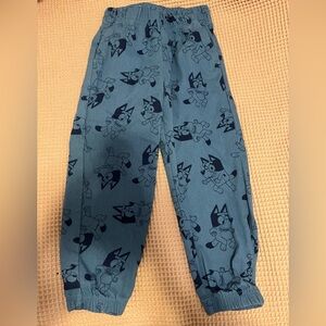 New Blue Bluey Pants Elastic Waist, Size 6 Kids With Pockets, Bluey Pattern
